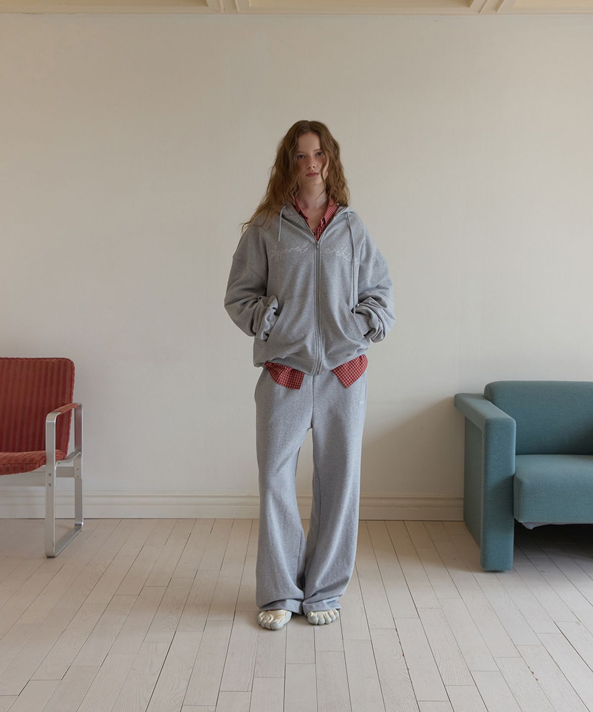 어패럴아카이브(APPAREL ARCHIVE) Polite banding wide pants - Gray
