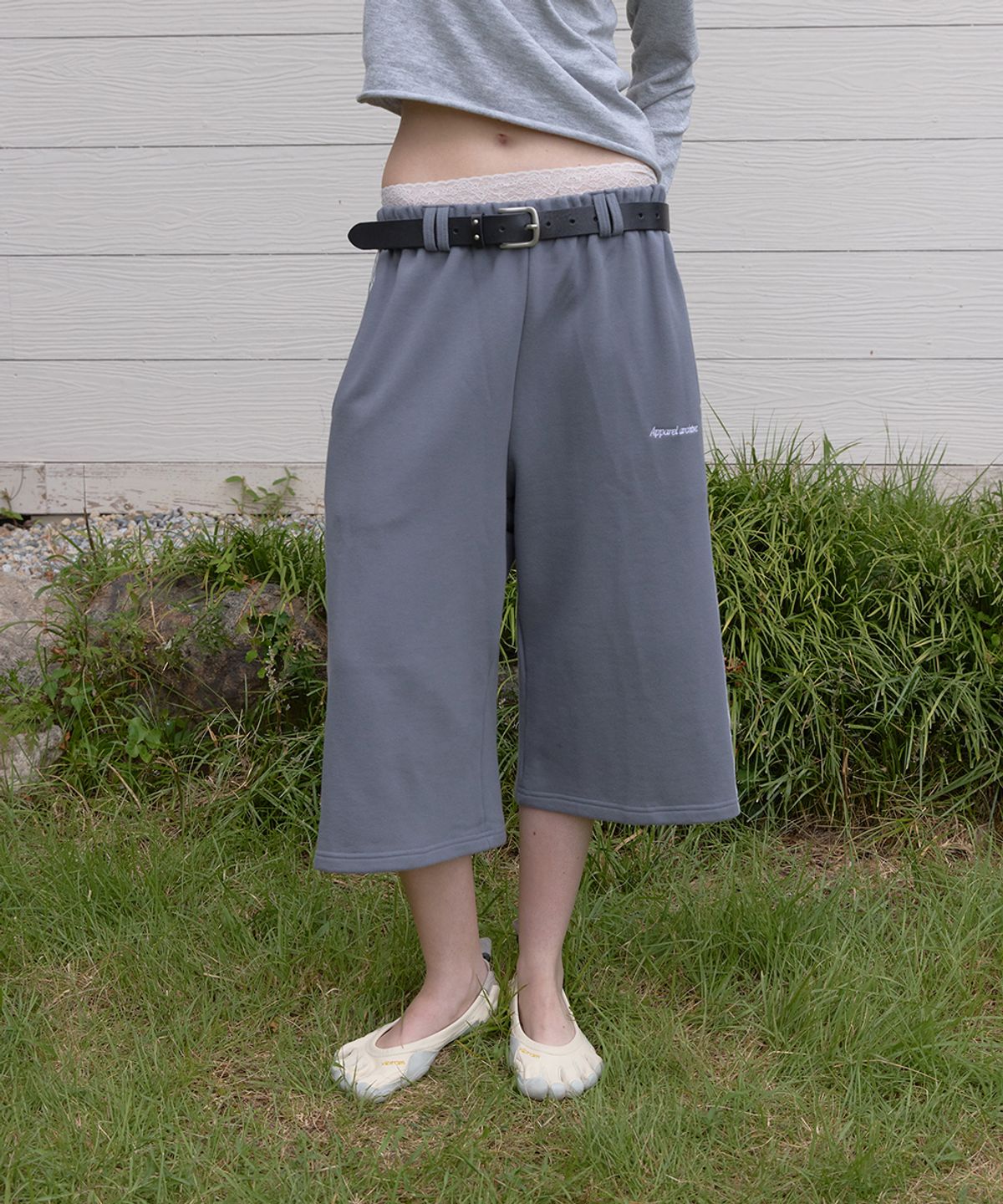 어패럴아카이브(APPAREL ARCHIVE) Bask bermuda track pants - Gray