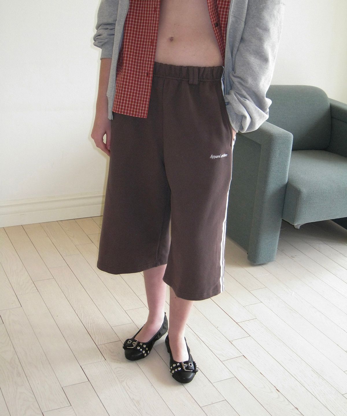 어패럴아카이브(APPAREL ARCHIVE) Bask bermuda track pants - Brown