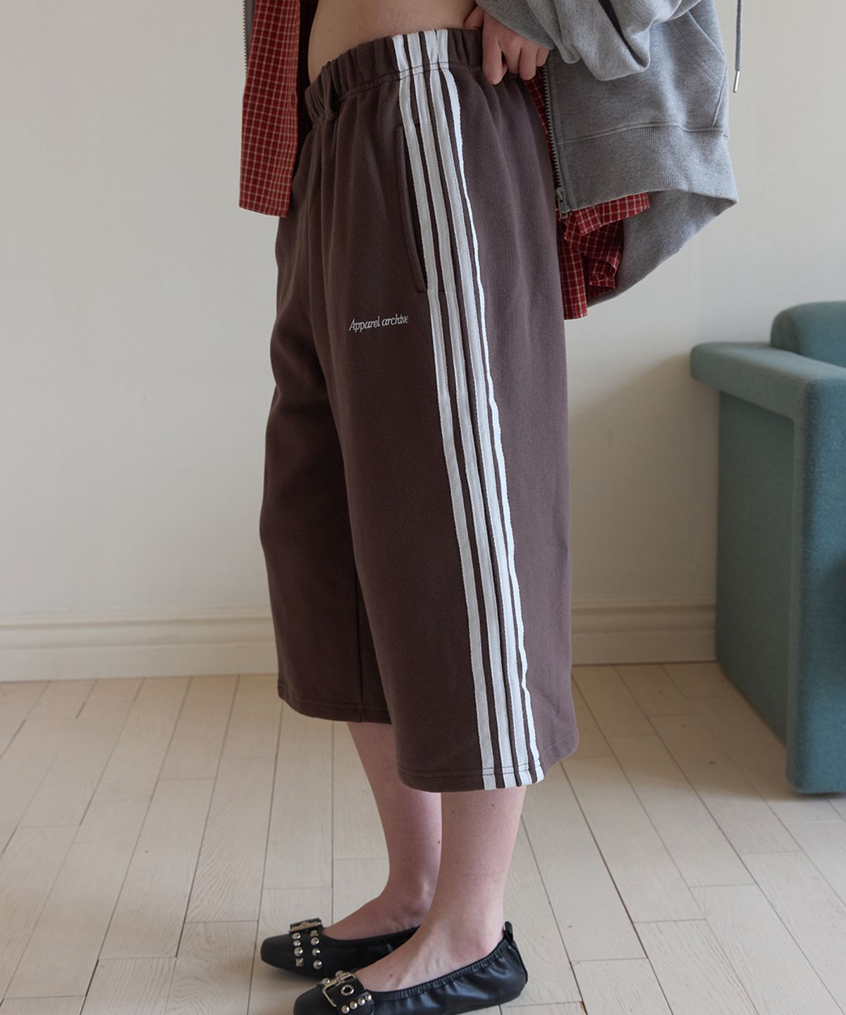 어패럴아카이브(APPAREL ARCHIVE) Bask bermuda track pants - Brown