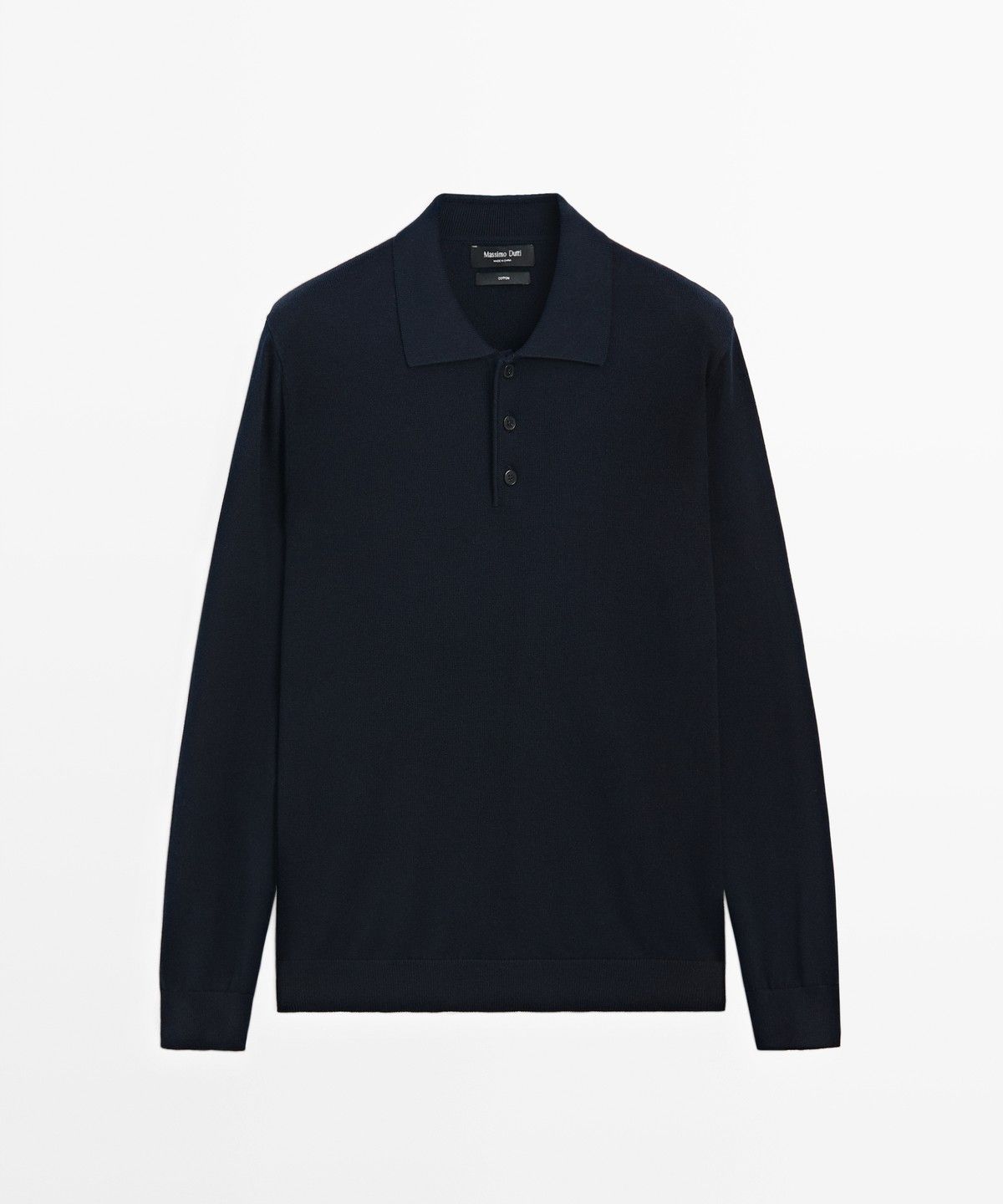 마시모두띠(MASSIMO DUTTI) 100% 코튼 니트 폴로 스웨터