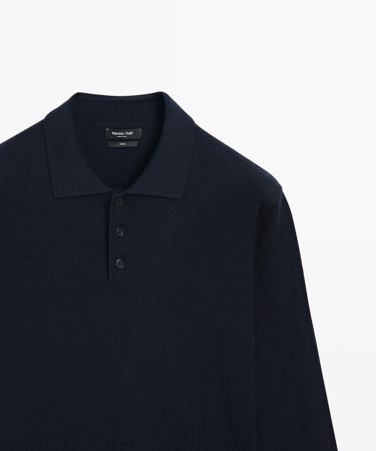 마시모두띠(MASSIMO DUTTI) 100% 코튼 니트 폴로 스웨터