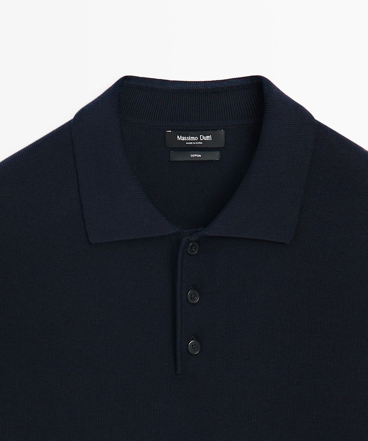 마시모두띠(MASSIMO DUTTI) 100% 코튼 니트 폴로 스웨터