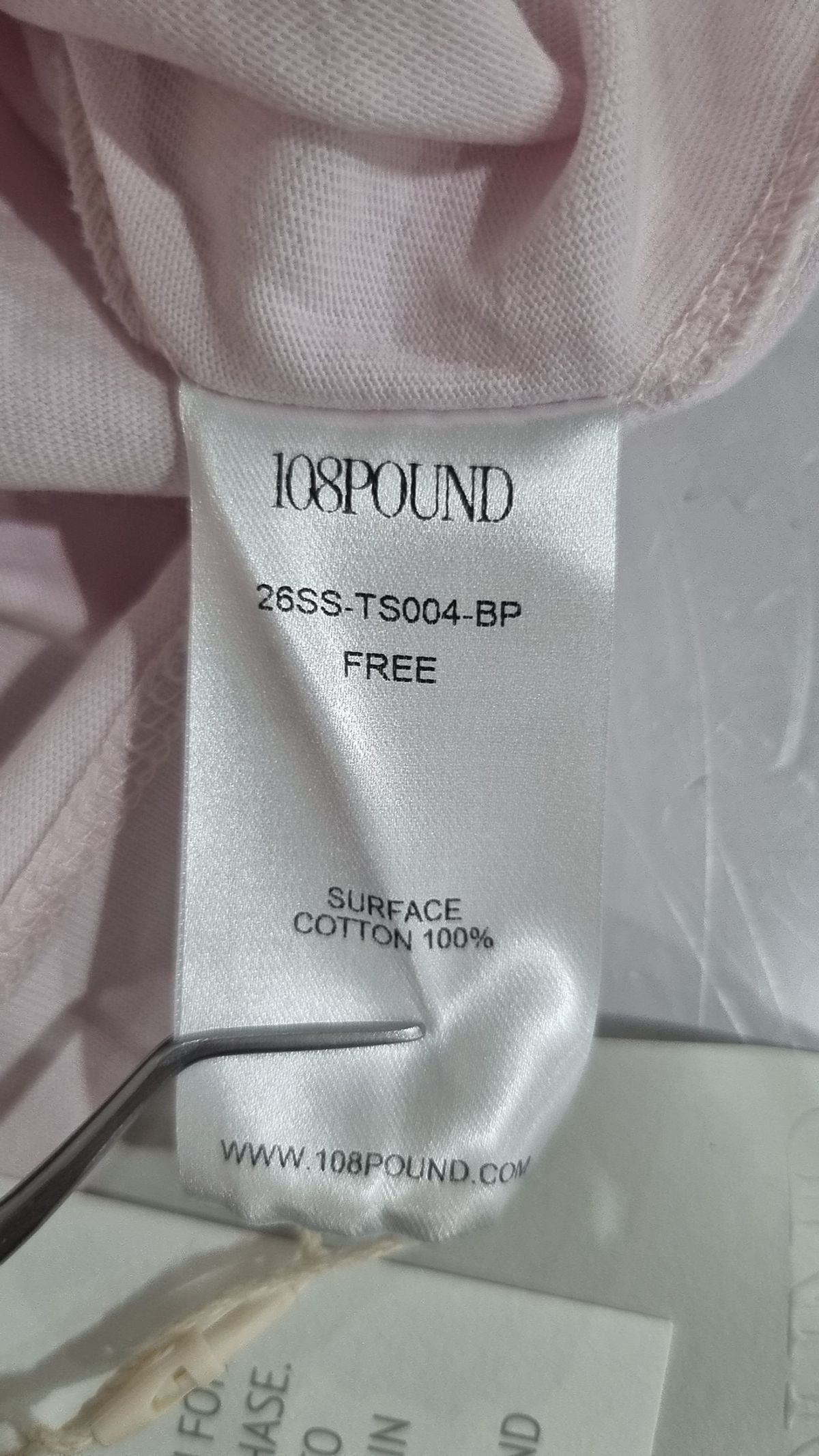 108파운드(108POUND) Base Crop Tee_Baby Pink FREE