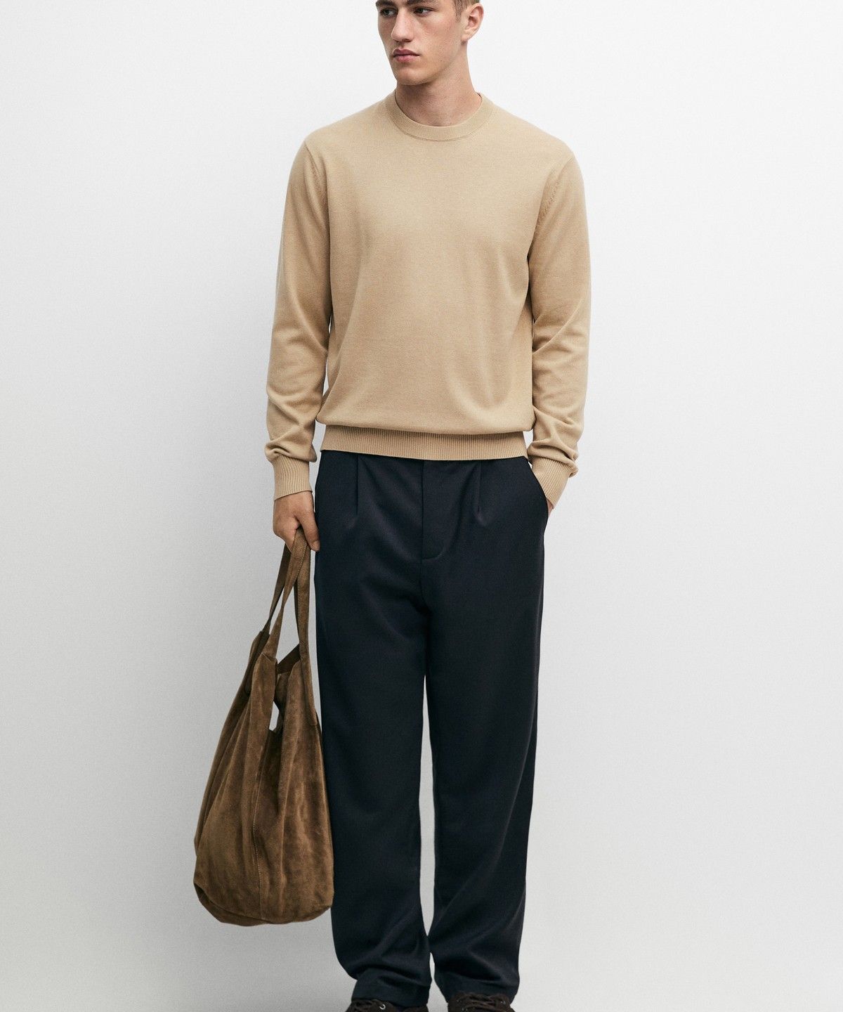 마시모두띠(MASSIMO DUTTI) 코튼 블렌드 니트 스웨터