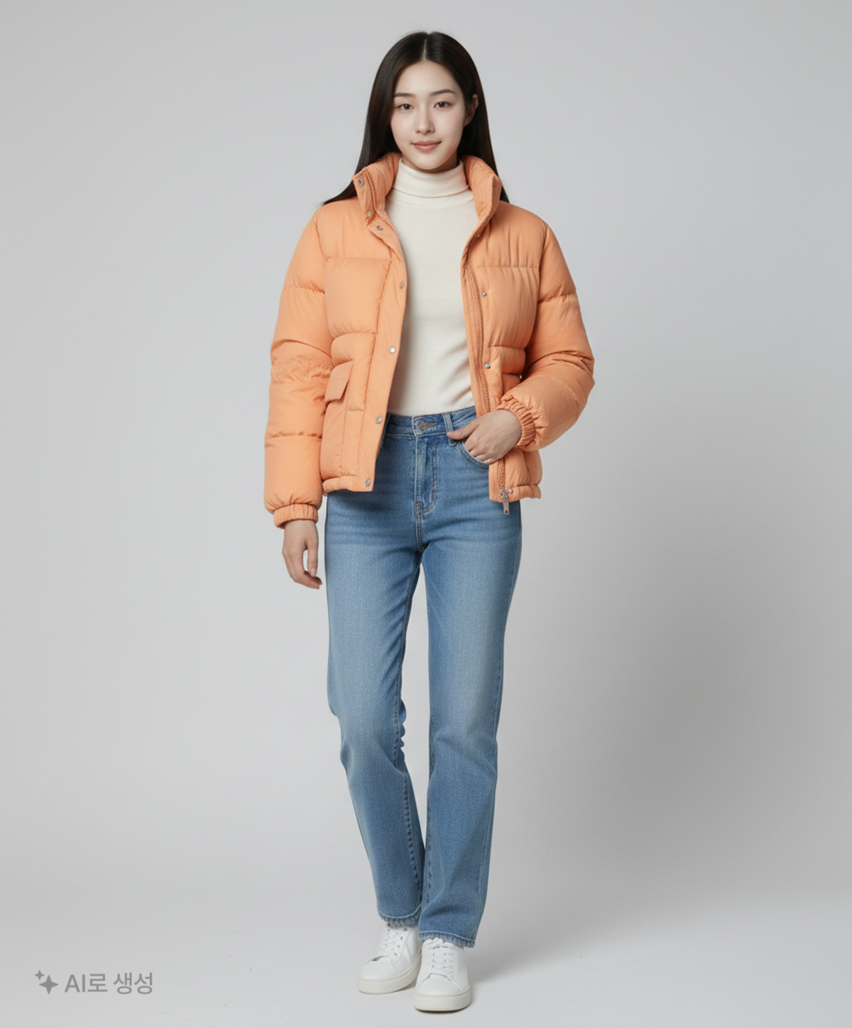 플랙(PLAC) 아웃포켓 하이넥 다운 점퍼 브라운 XS