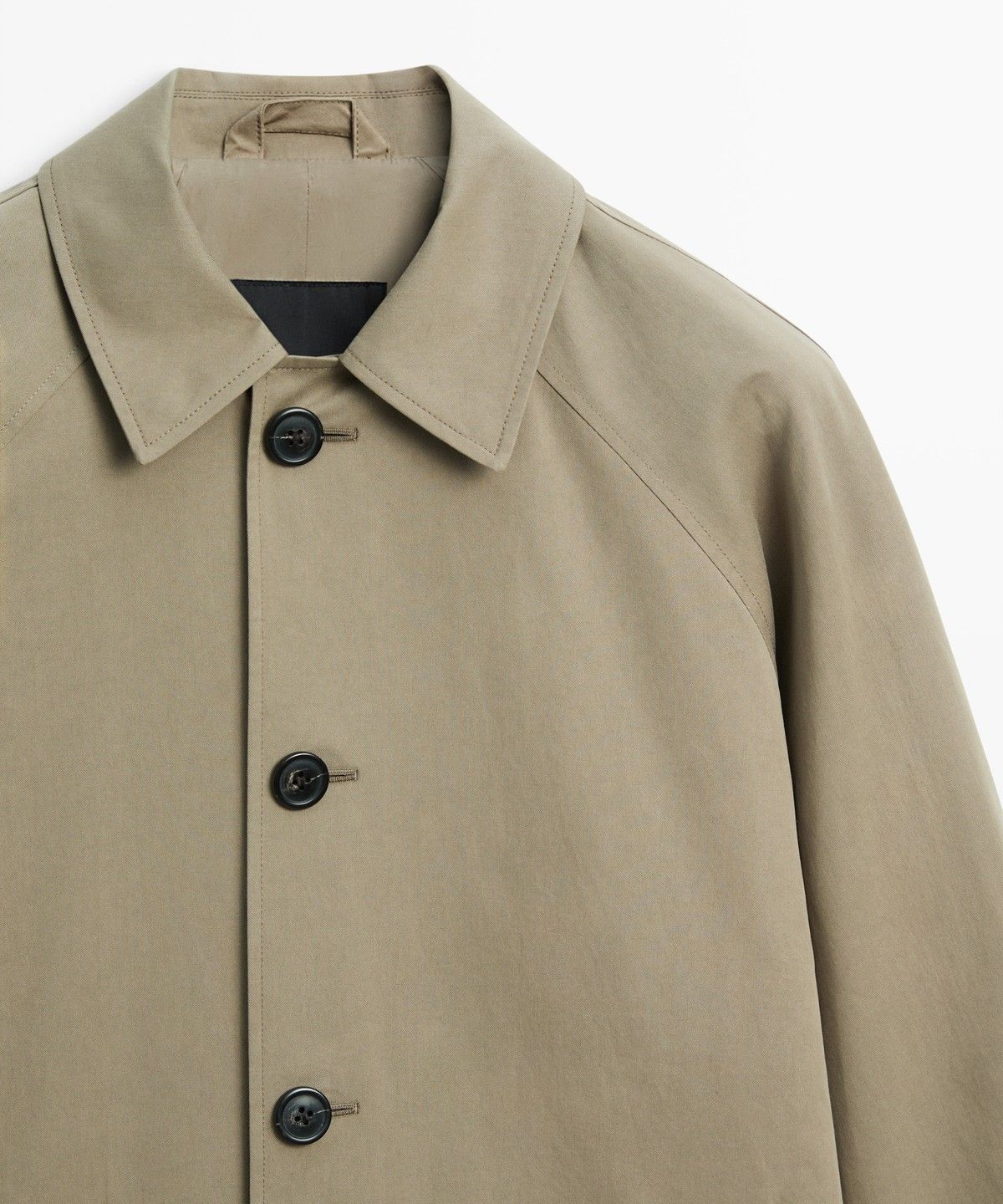 마시모두띠(MASSIMO DUTTI) 100% 코튼 오버사이즈 롱 트렌치코트