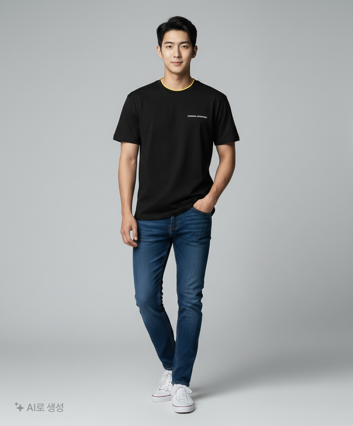 내셔널지오그래픽(NATIONALGEOGRAPHIC) N242UTS910 세미오버핏 컴포터블 반팔 티셔츠 CARBON BLACK XL