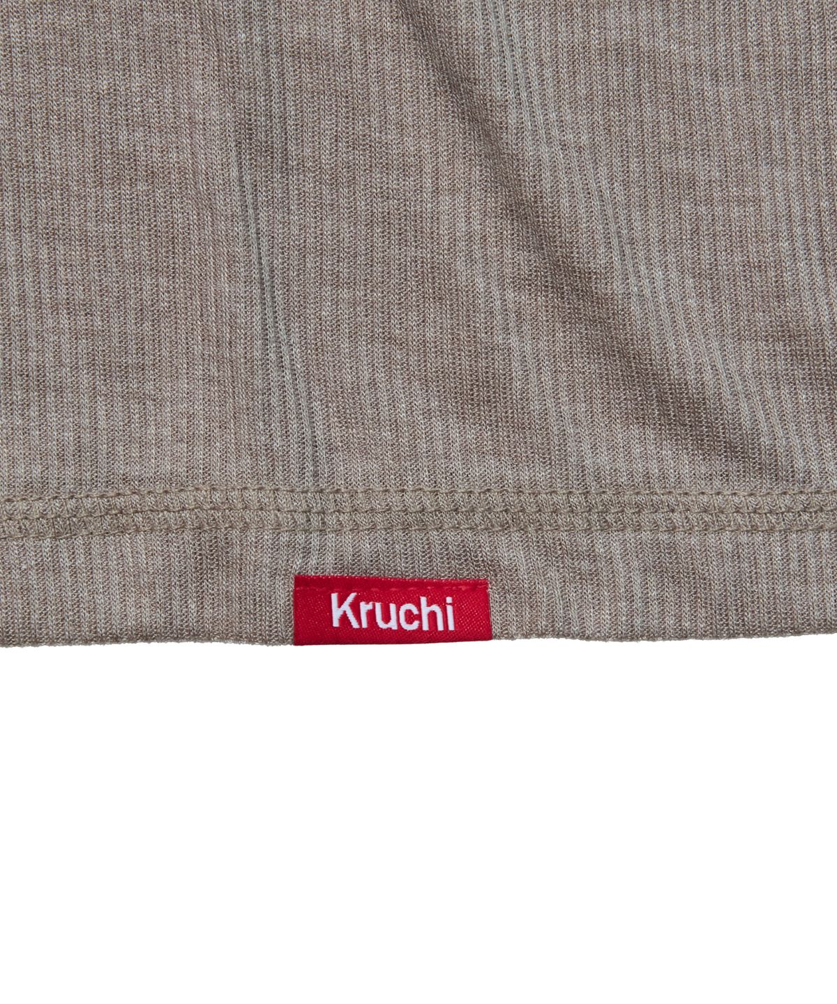 크루치(KRUCHI) V-Neck Long-Sleeve Top (MOCHA) WOMENS