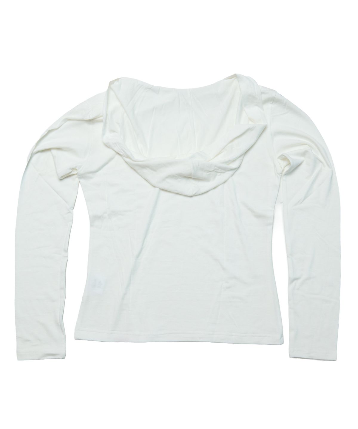 크루치(KRUCHI) Tencel Long-Sleeve V-Neck Hoodie (WHITE) WOMENS