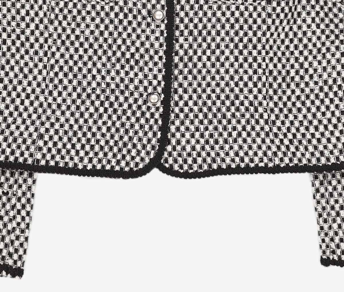 논로컬(NONLOCAL) Atelier Tweed Crop Jacket - Check FREE