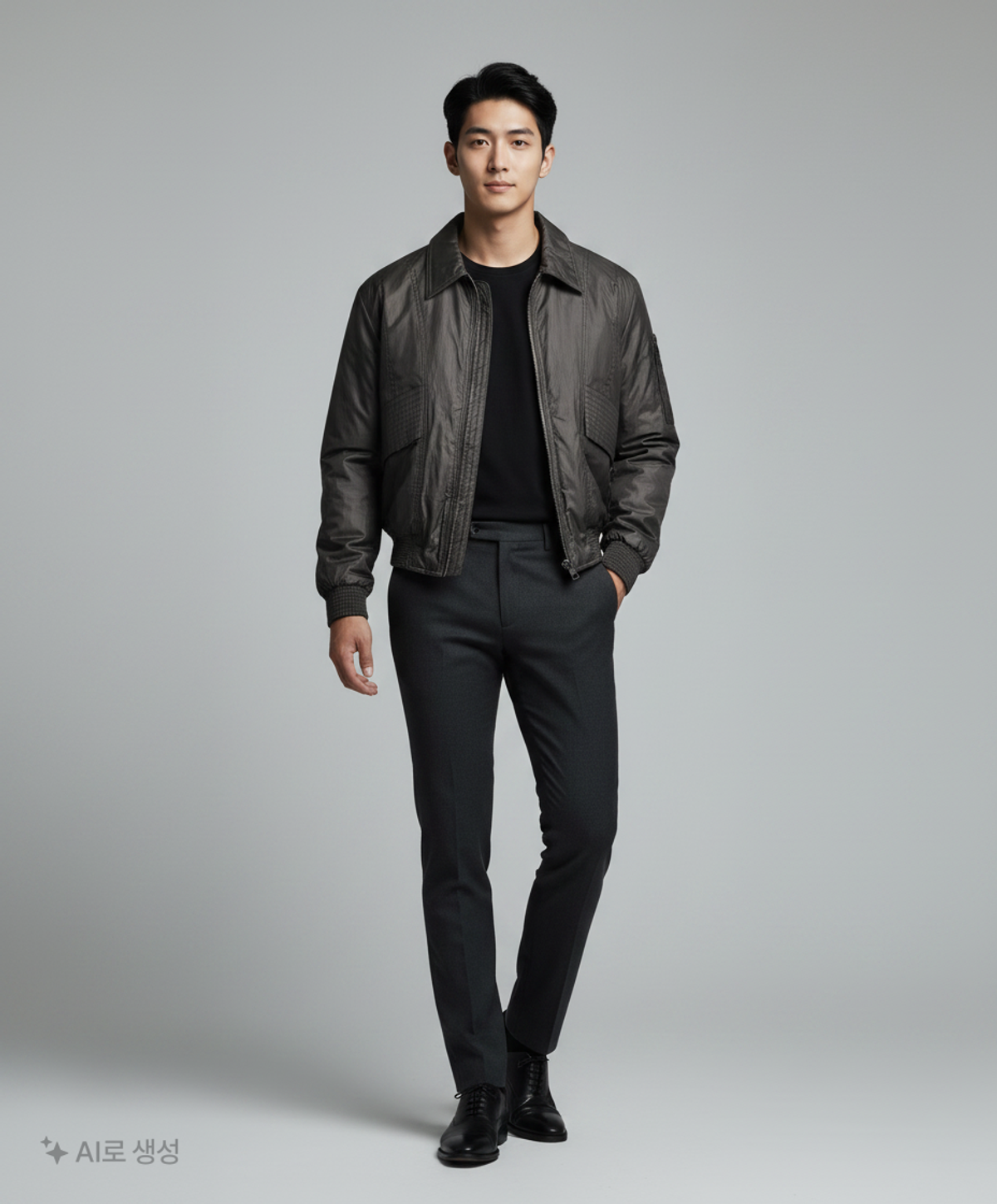 메종미네드(MAISON MINED) STONEHENGE BOMBER BLACK M