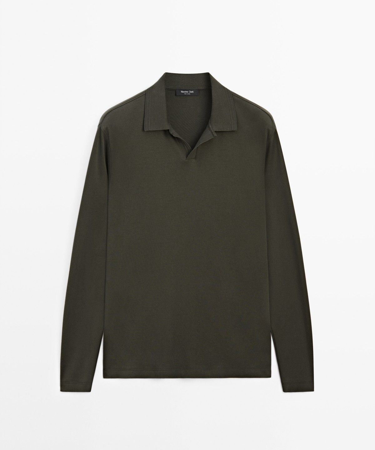 마시모두띠(MASSIMO DUTTI) 100% 코튼 긴소매 폴로셔츠