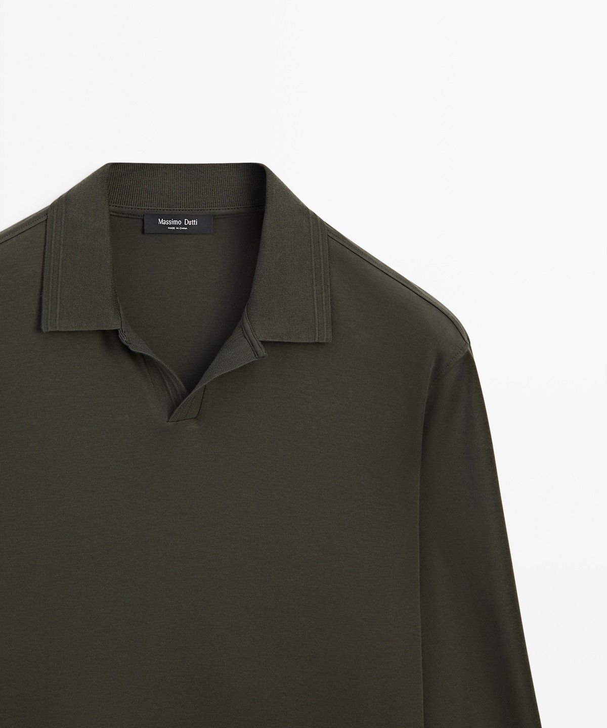 마시모두띠(MASSIMO DUTTI) 100% 코튼 긴소매 폴로셔츠