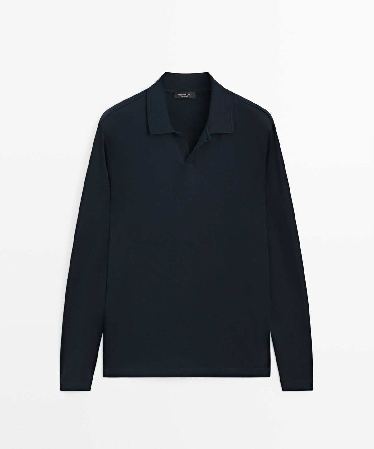 마시모두띠(MASSIMO DUTTI) 100% 코튼 긴소매 폴로셔츠