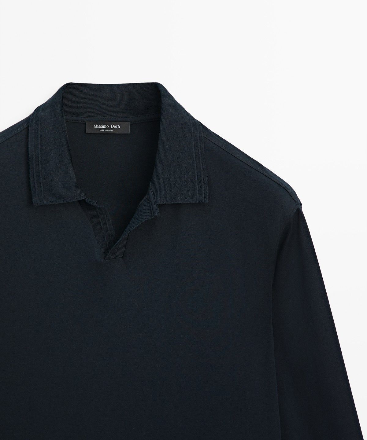 마시모두띠(MASSIMO DUTTI) 100% 코튼 긴소매 폴로셔츠