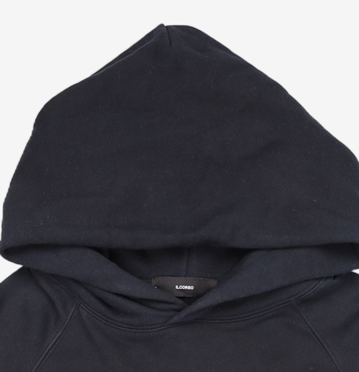 일꼬르소(IL CORSO) [oam.factory X ILCORSO] 콘트라스트 셔링 후드 티셔츠 블랙 IETS3F702BK XL