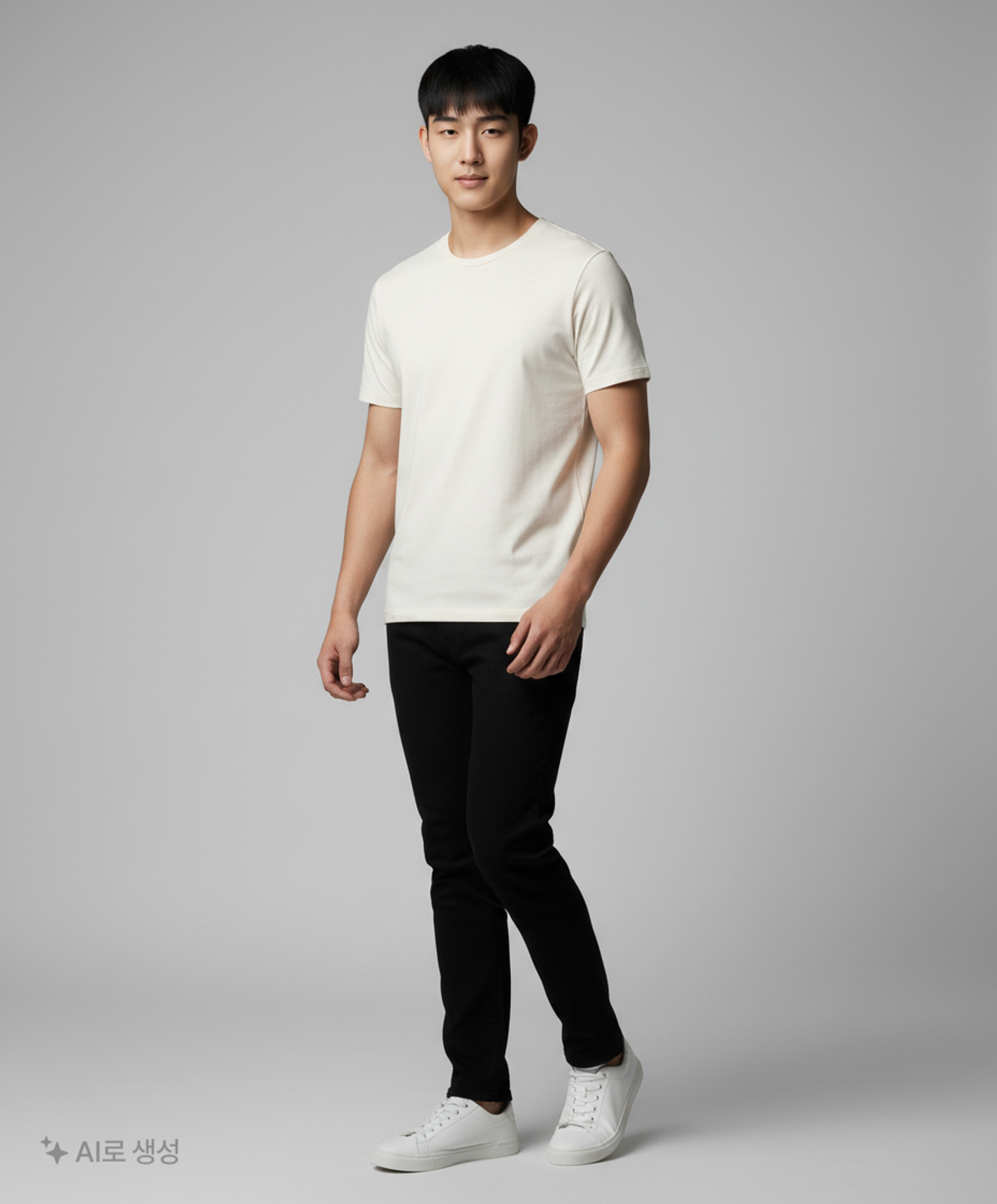 무신사 스탠다드(MUSINSA STANDARD) 레이어드 크루 넥 티셔츠_일반 기장 [크림] XL