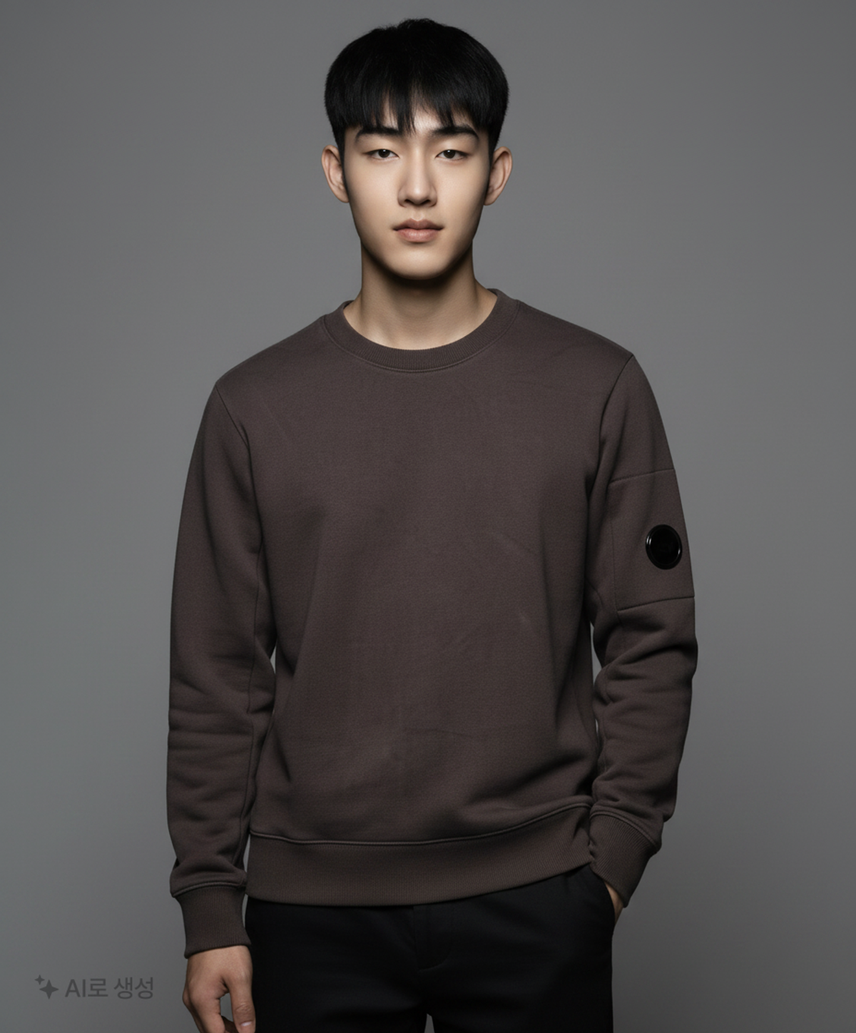 씨피 컴퍼니(CP Company) 남성 다이애그널 레이즈드 플리스 맨투맨 - 블랙 / 14CMSS022A005086W999 S
