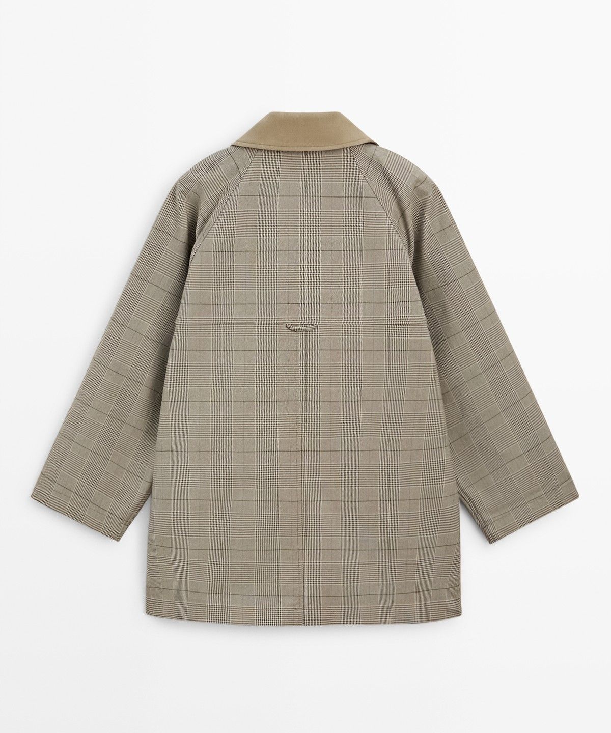 마시모두띠(MASSIMO DUTTI) 체크 코튼 혼방 터틀넥 재킷