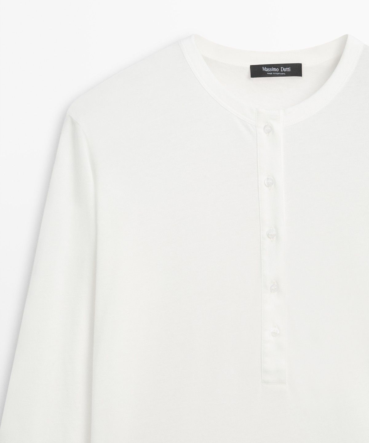 마시모두띠(MASSIMO DUTTI) 100% 코튼 긴소매 티셔츠