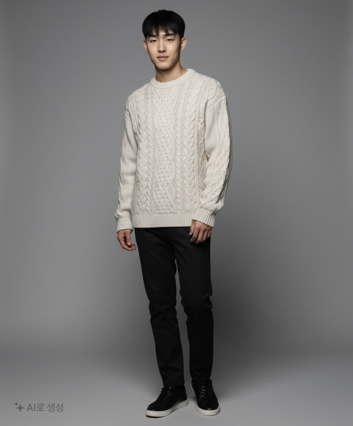 커스텀어클락(COSTUME O’CLOCK) 라운드 피셔맨 세미 크롭 니트 11 COLOR COOSKT050 M