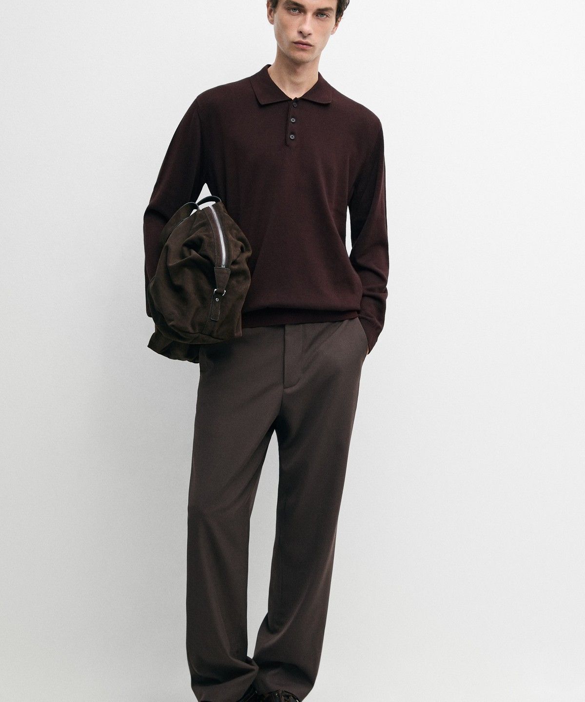 마시모두띠(MASSIMO DUTTI) 100% 코튼 니트 폴로 스웨터