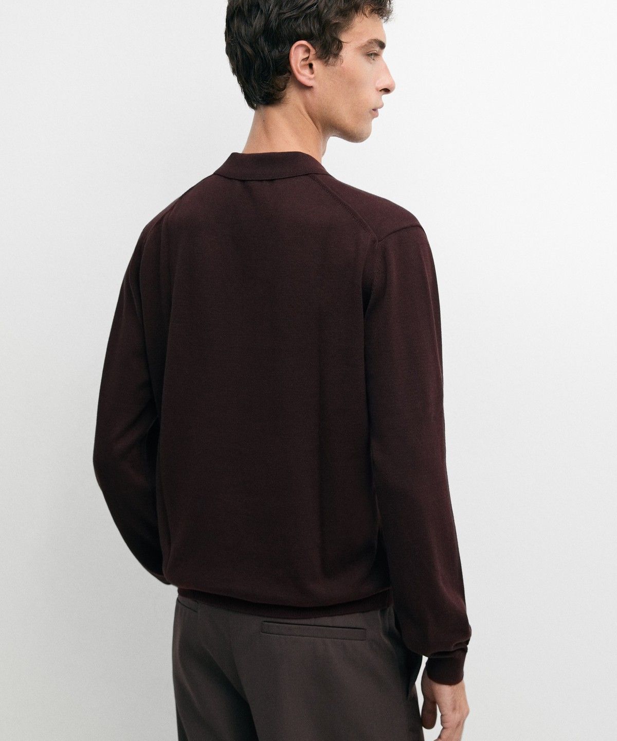 마시모두띠(MASSIMO DUTTI) 100% 코튼 니트 폴로 스웨터