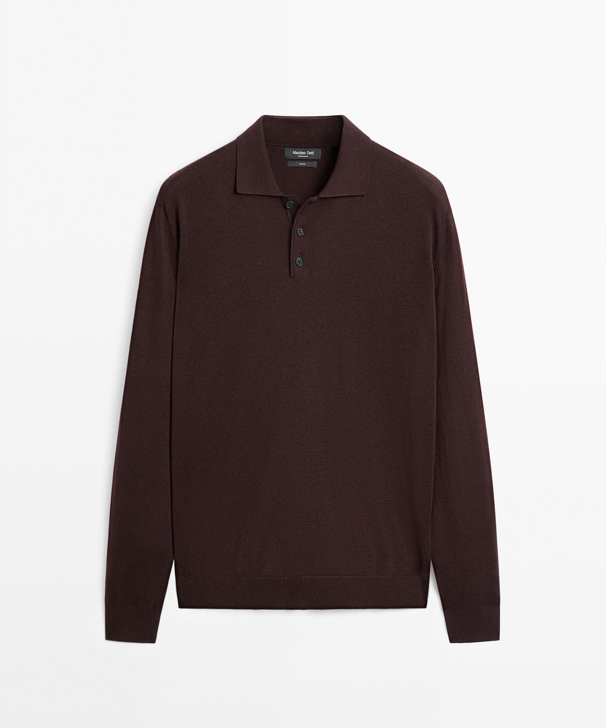 마시모두띠(MASSIMO DUTTI) 100% 코튼 니트 폴로 스웨터