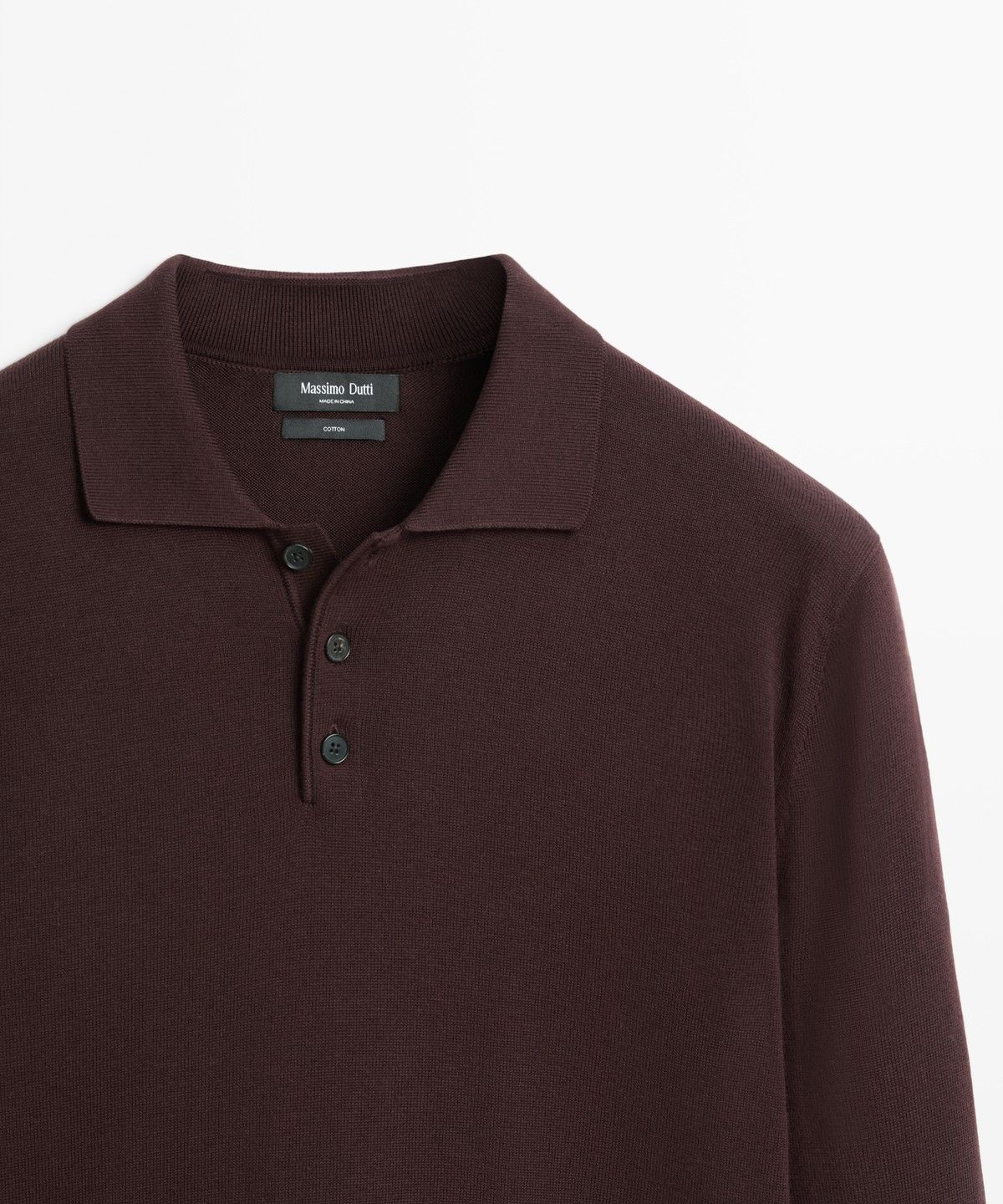 마시모두띠(MASSIMO DUTTI) 100% 코튼 니트 폴로 스웨터