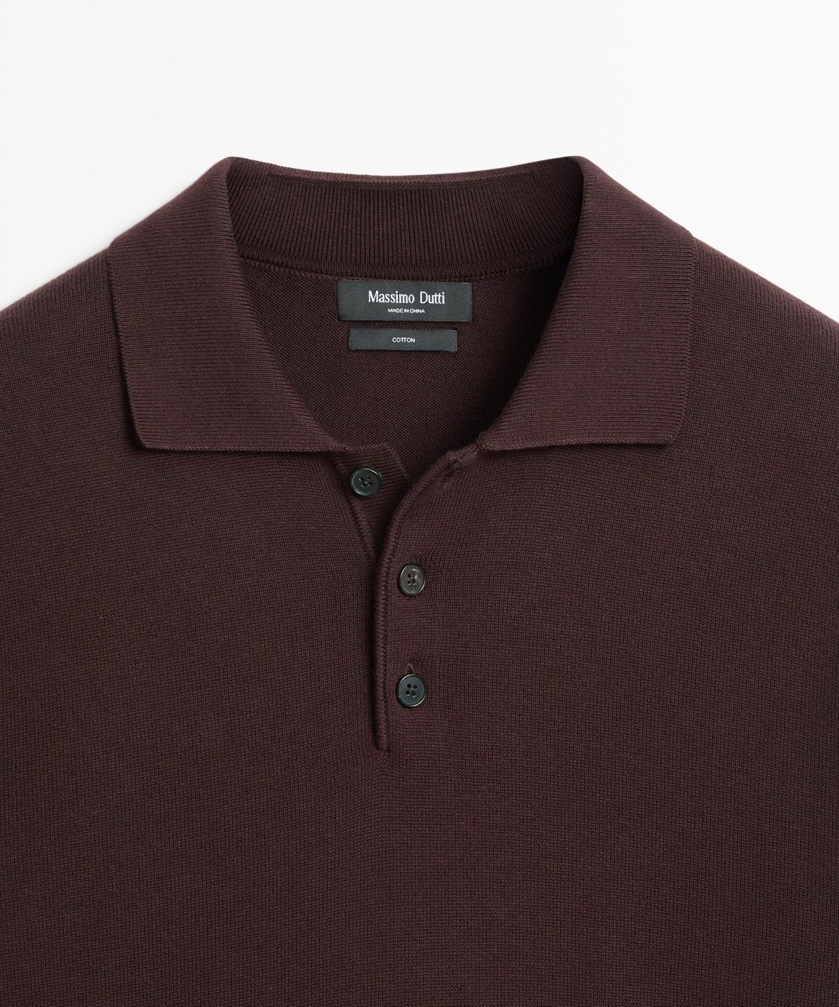 마시모두띠(MASSIMO DUTTI) 100% 코튼 니트 폴로 스웨터