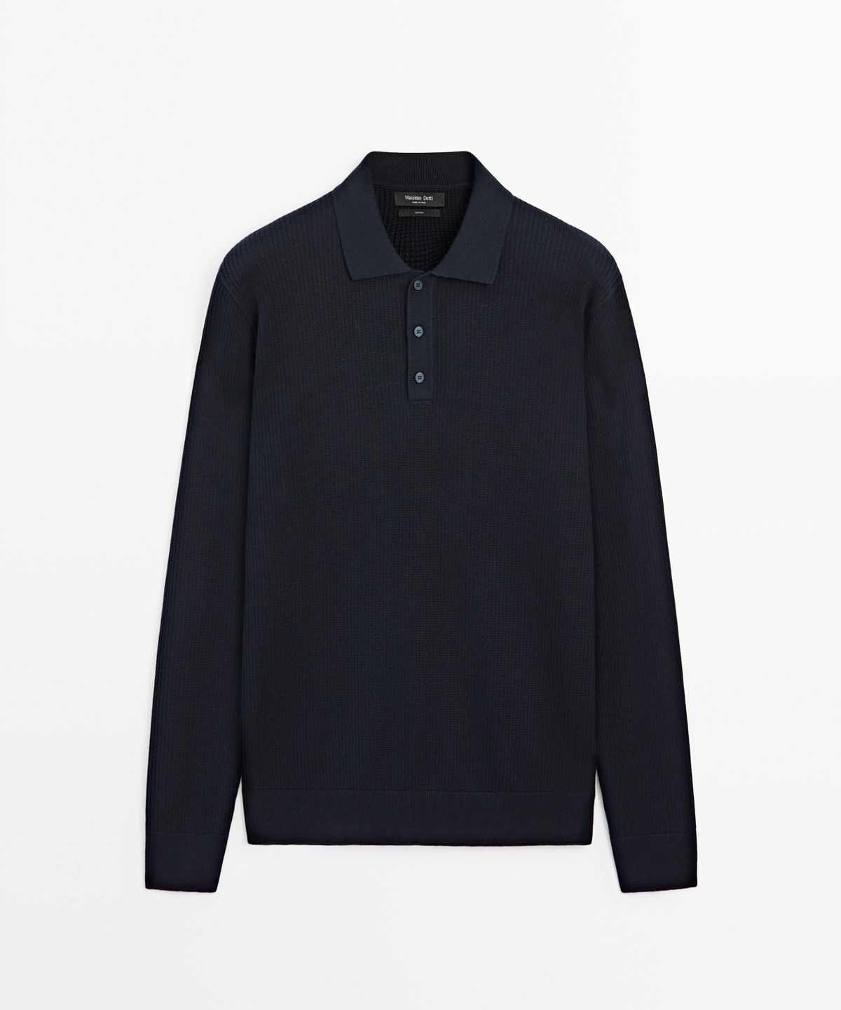 마시모두띠(MASSIMO DUTTI) 버튼 디테일 폴로 니트 스웨터
