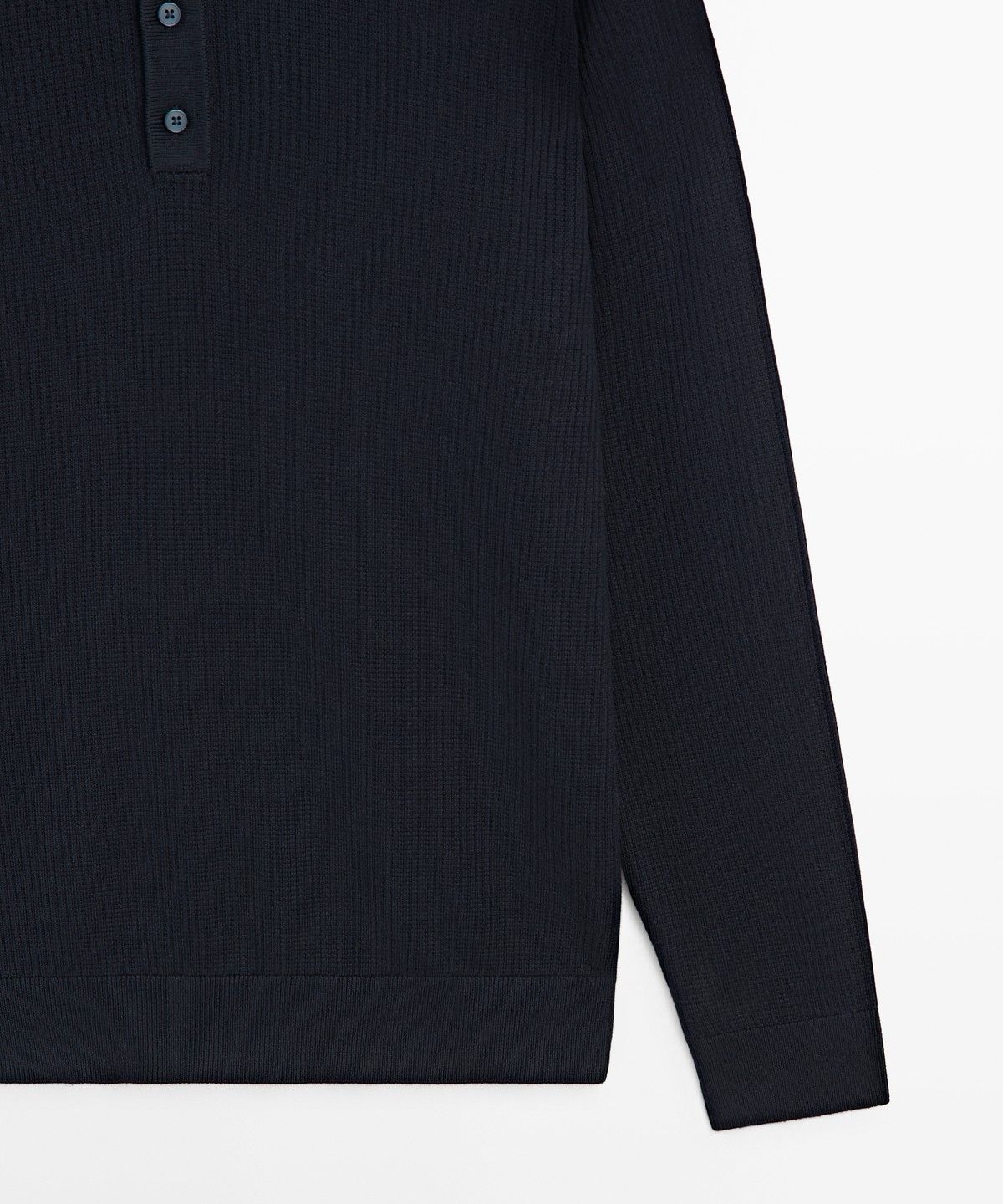 마시모두띠(MASSIMO DUTTI) 버튼 디테일 폴로 니트 스웨터