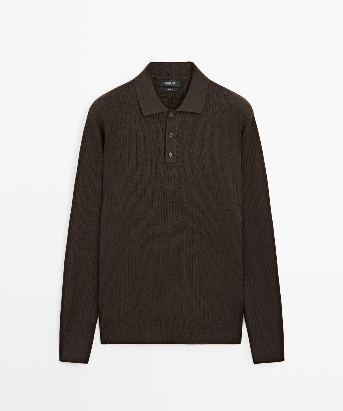 마시모두띠(MASSIMO DUTTI) 버튼 디테일 폴로 니트 스웨터