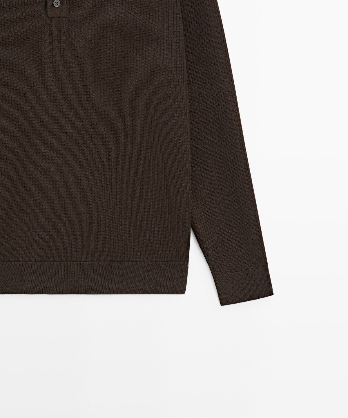 마시모두띠(MASSIMO DUTTI) 버튼 디테일 폴로 니트 스웨터