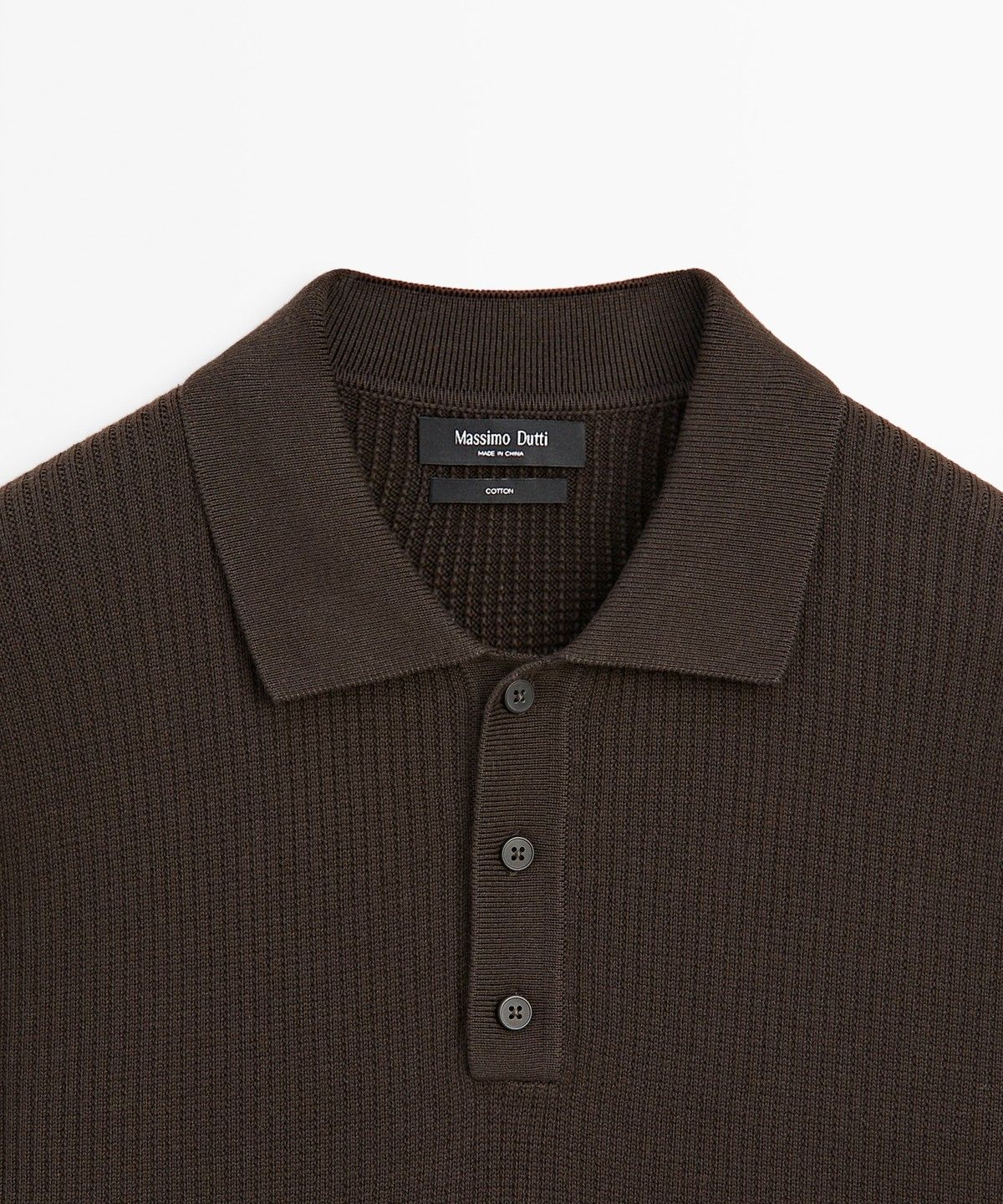 마시모두띠(MASSIMO DUTTI) 버튼 디테일 폴로 니트 스웨터