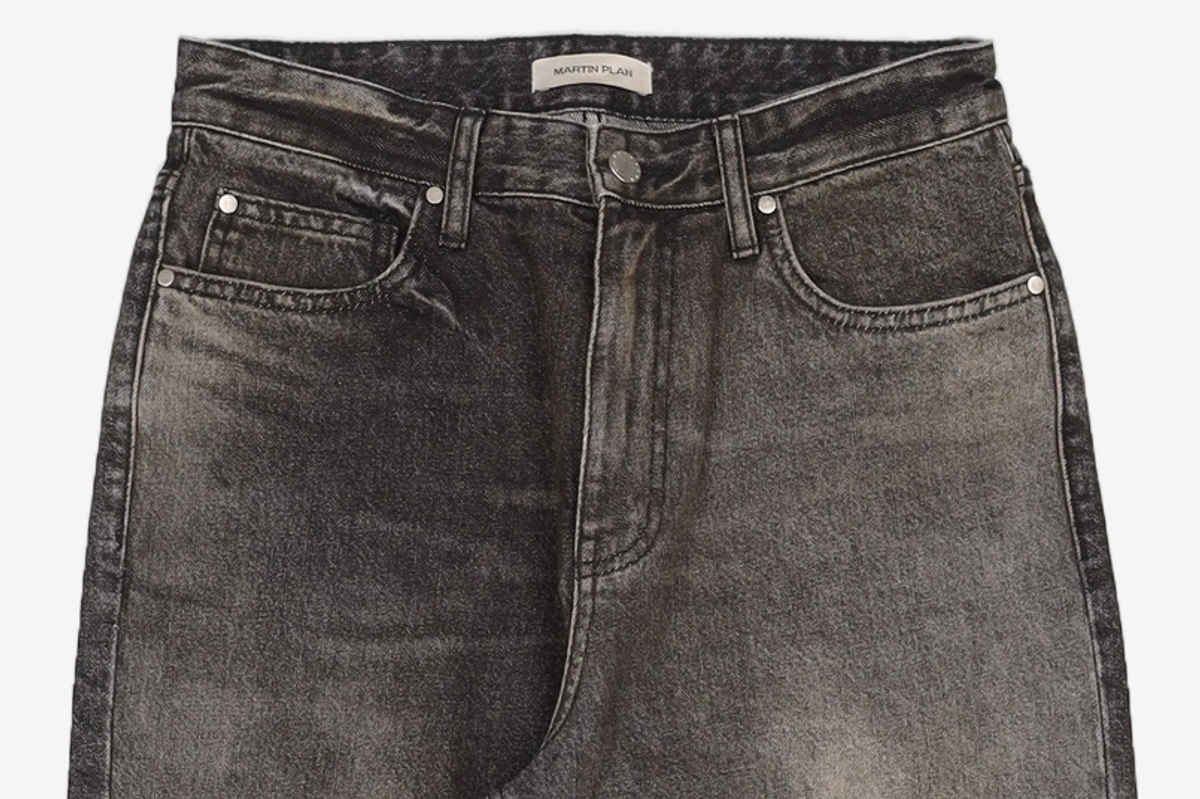 마틴플랜(MARTIN PLAN) Contrast Laser Jeans - BLACK M