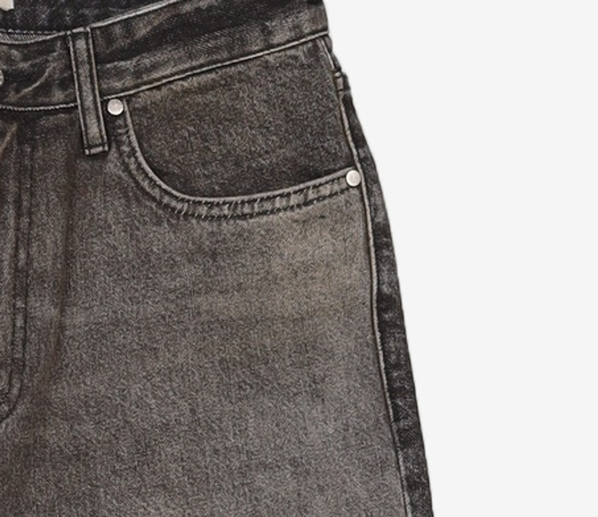 마틴플랜(MARTIN PLAN) Contrast Laser Jeans - BLACK M
