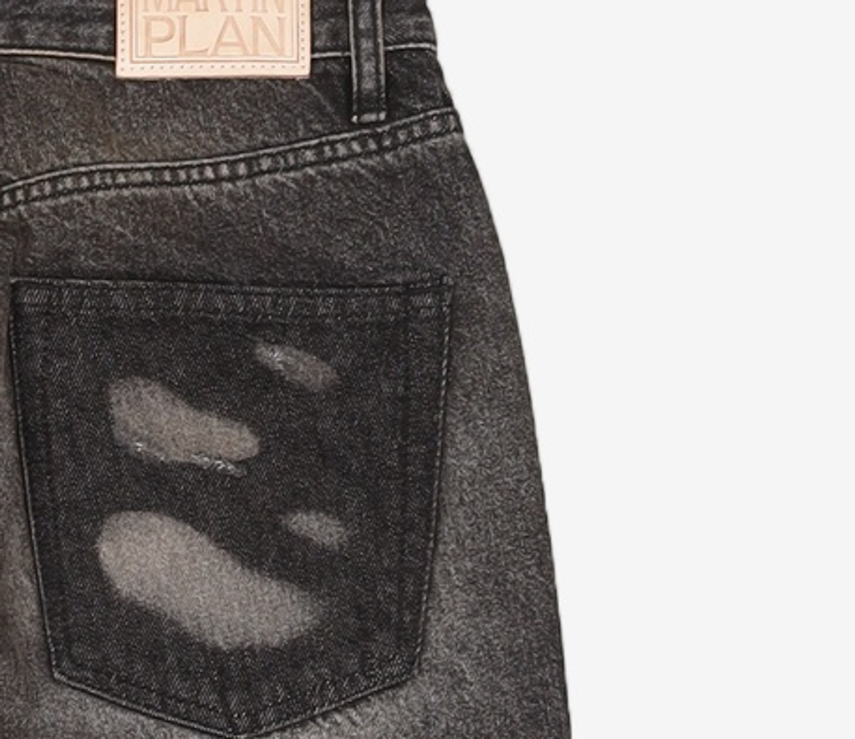 마틴플랜(MARTIN PLAN) Contrast Laser Jeans - BLACK M