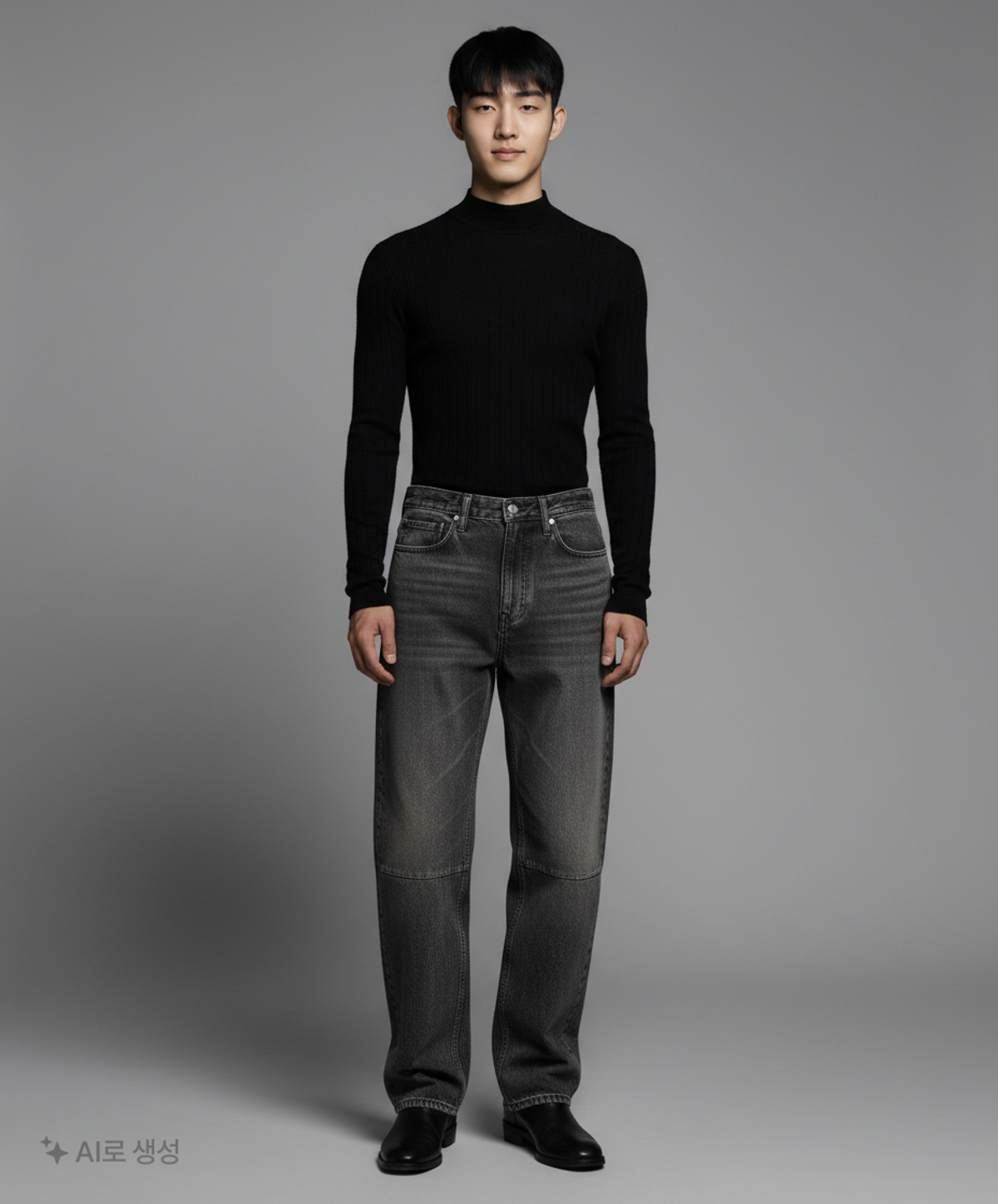 마틴플랜(MARTIN PLAN) Contrast Laser Jeans - BLACK M