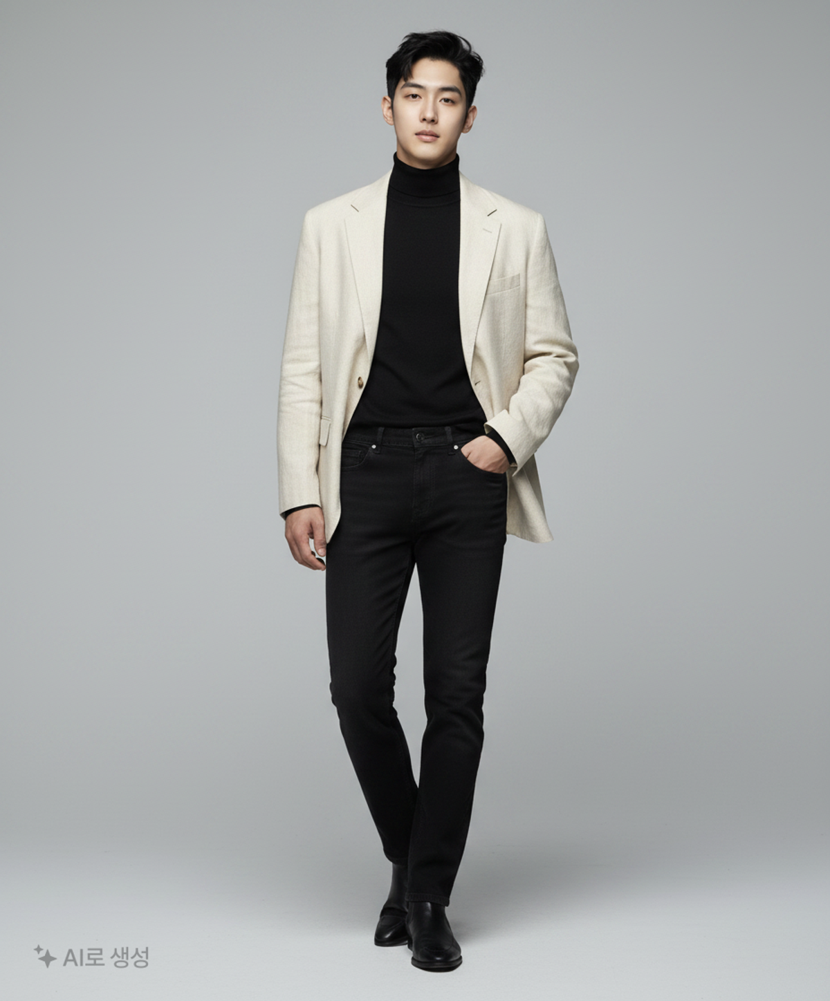 무신사 스탠다드(MUSINSA STANDARD) 슬림 크롭 데님 팬츠 [블랙] 33
