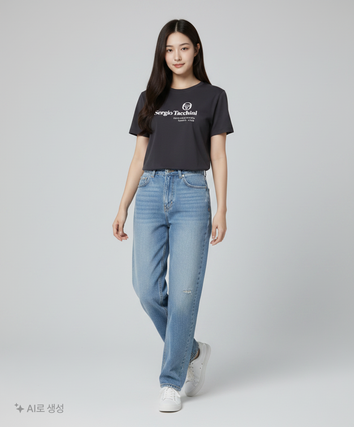 세르지오 타키니(SERGIO TACCHINI) W 모던 CP 로고 라운드넥 반팔 맨투맨 M