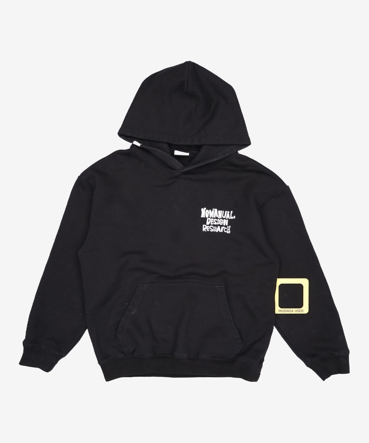 노매뉴얼(NOMANUAL) DOODLE LOGO HOODIE - BLACK M