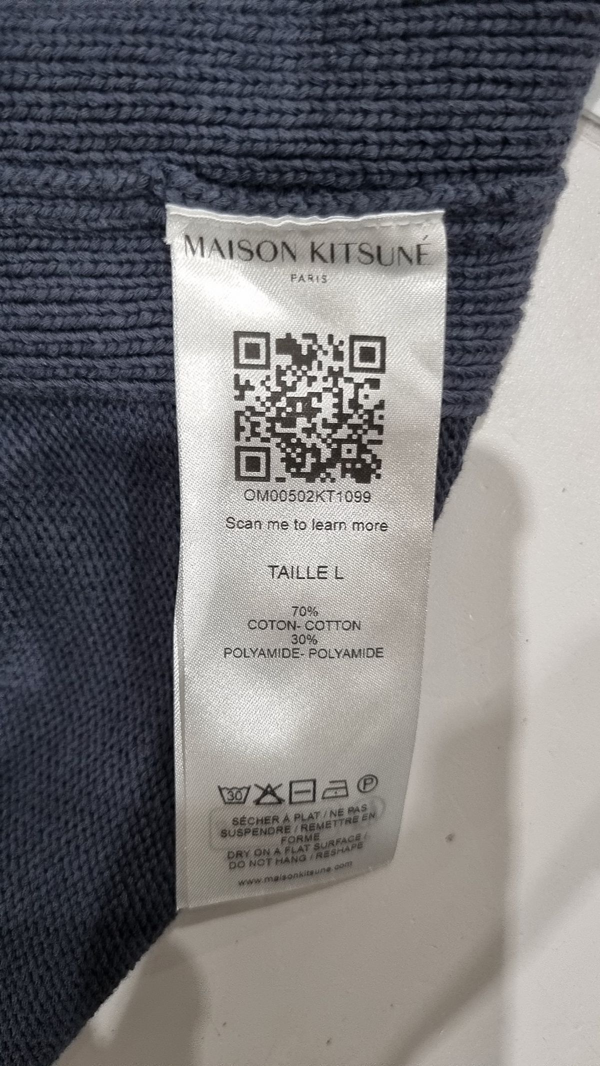 메종 키츠네(MAISON KITSUNE) 볼드 폭스 헤드 패치 컴포트 가디건 - 슬레이트 그레이 / OM00502KT10990076 L