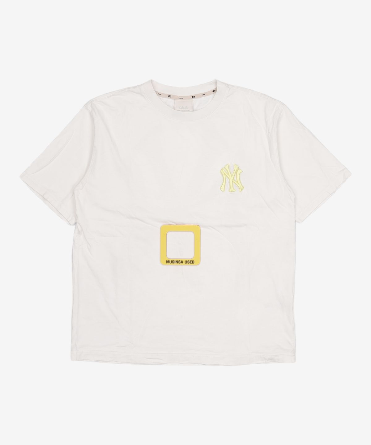엠엘비(MLB) 모노그램 그라데이션 빅로고 오버핏 반팔 티셔츠 NY (WHITE) L