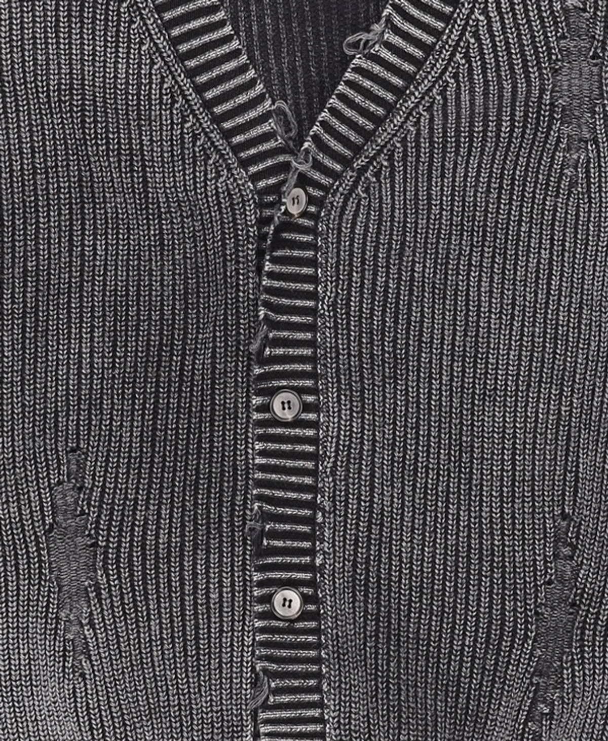 메종미네드(MAISON MINED) DAMAGE COLOUR DYE CARDIGAN DARK GREY S
