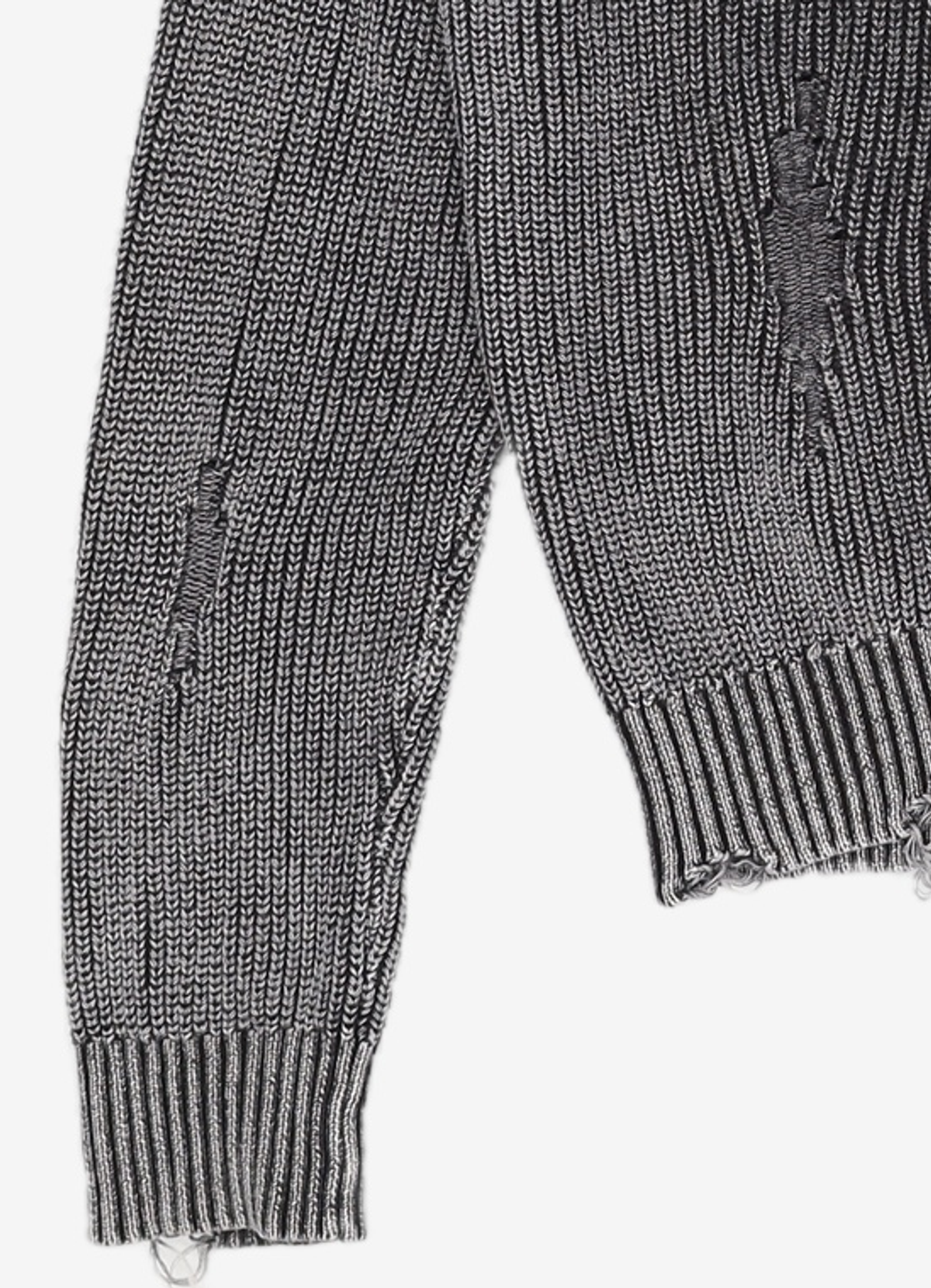 메종미네드(MAISON MINED) DAMAGE COLOUR DYE CARDIGAN DARK GREY S