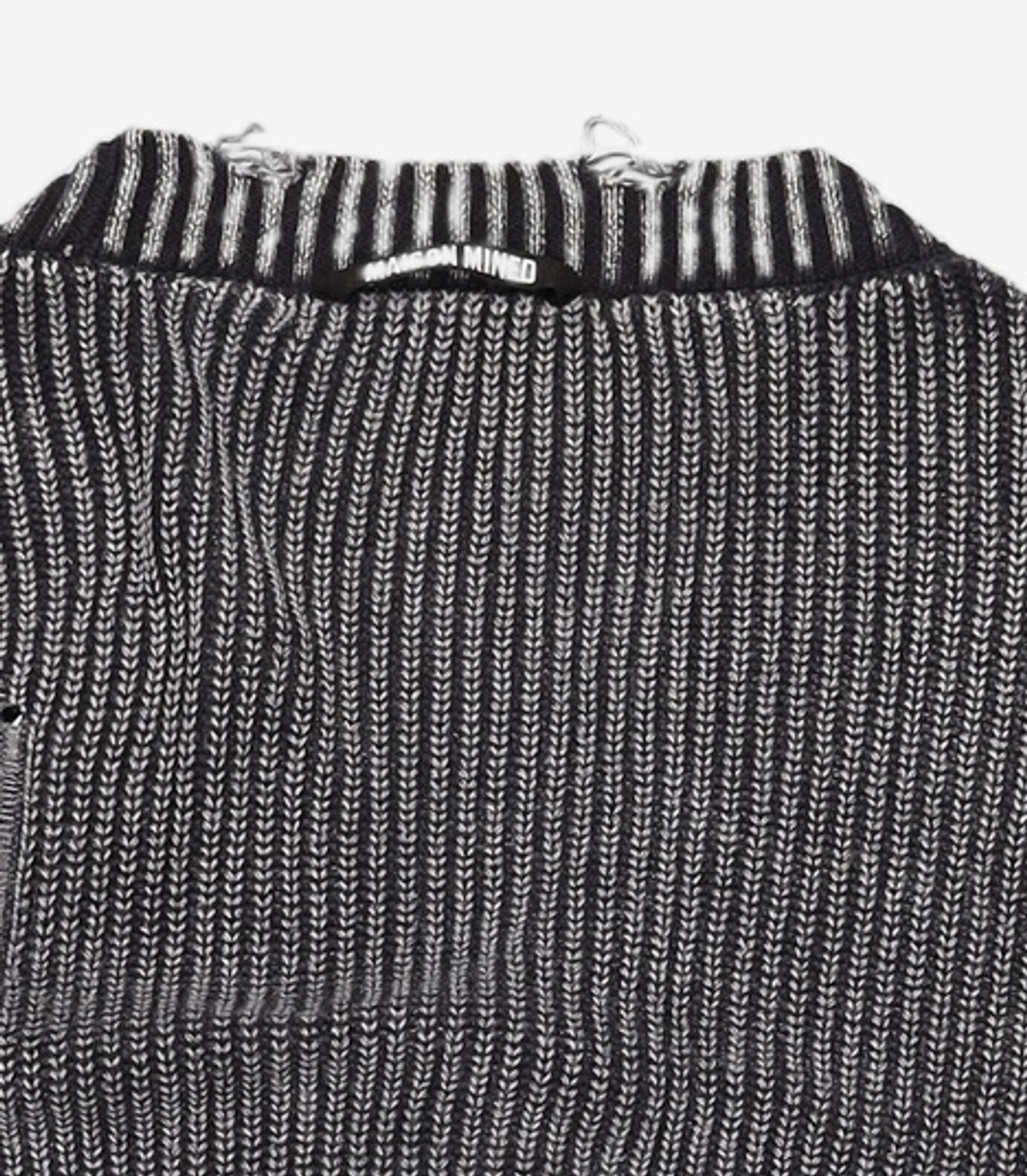 메종미네드(MAISON MINED) DAMAGE COLOUR DYE CARDIGAN DARK GREY S