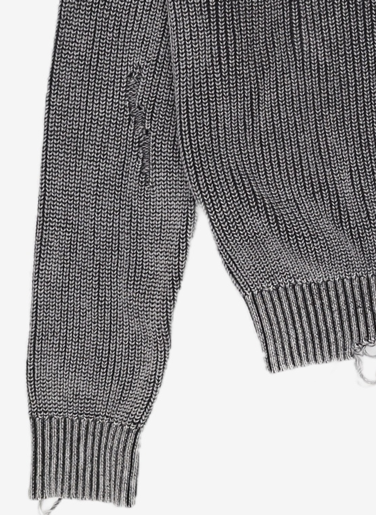 메종미네드(MAISON MINED) DAMAGE COLOUR DYE CARDIGAN DARK GREY S