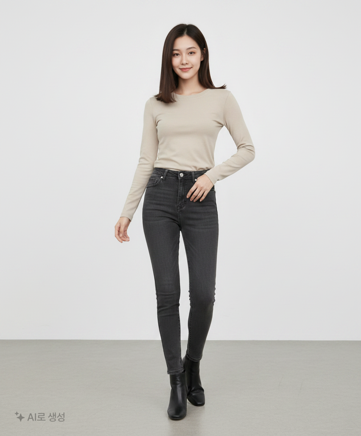 미쏘(MIXXO) 소프트 레이어드 긴팔 티셔츠_MIWLWG50SS S